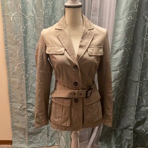 Kenneth Cole tan belted jacket size 4